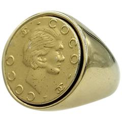 Coco Chanel Coin Gold Signet Fashion Ring