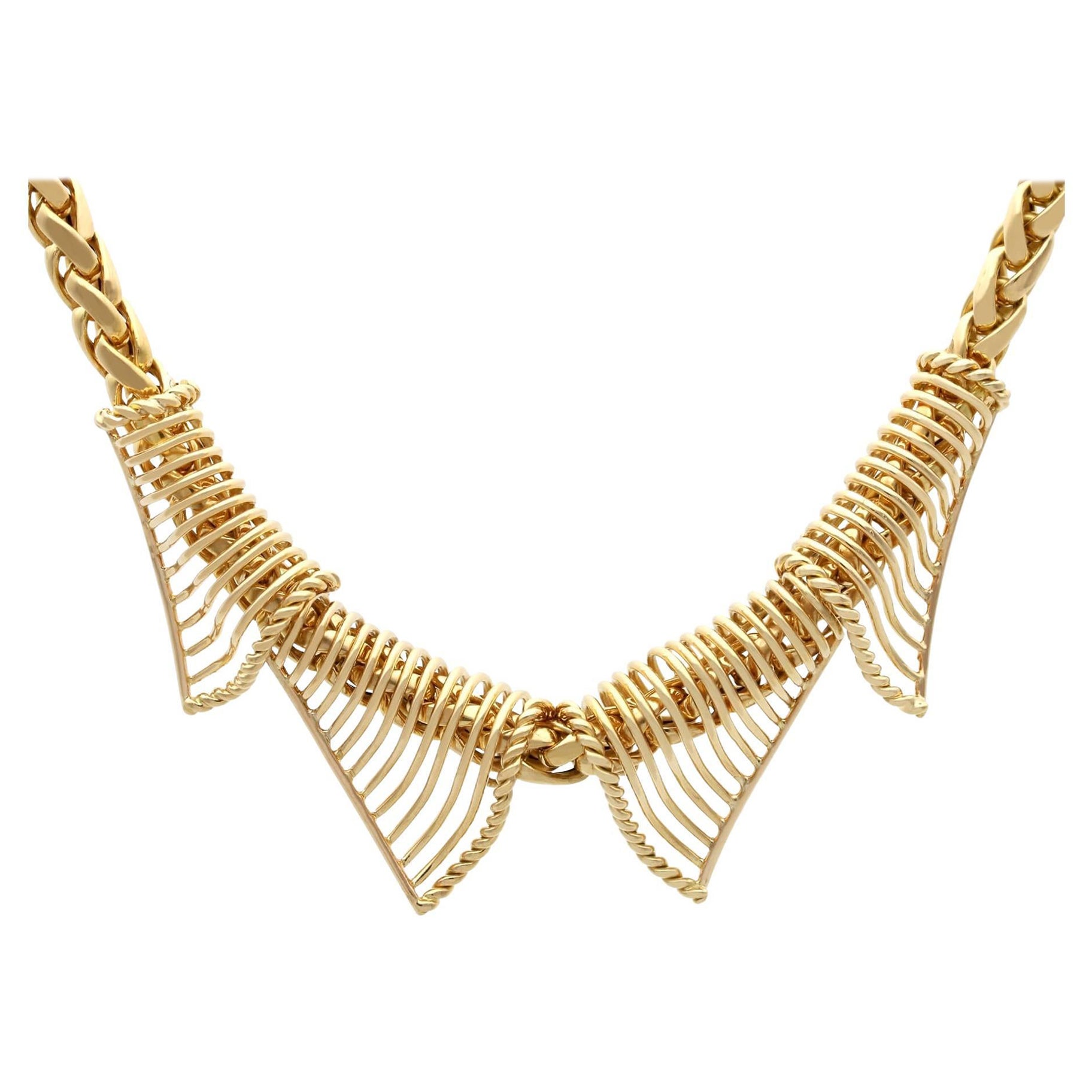 Halskette aus 18 Karat Gelbgold mit Kragen im Angebot
