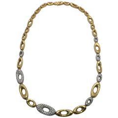 Italian Diamond Gold Fancy Link Necklace