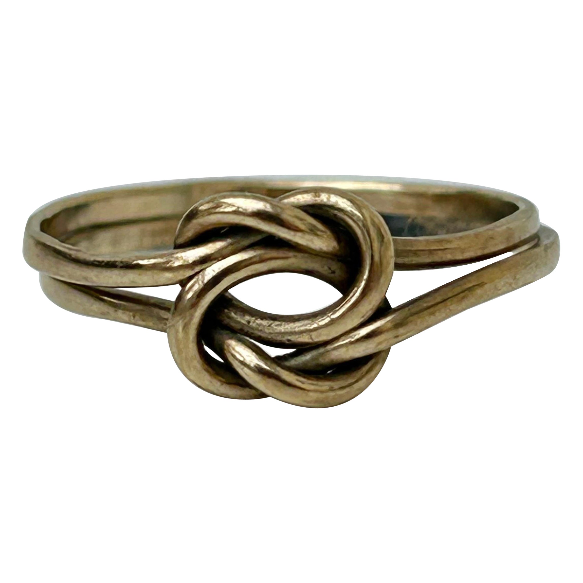 Sweet 9 Carat Yellow Gold Vintage Lovers Knot Puzzle Ring
