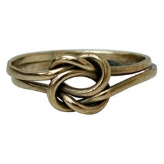 Sweet 9 Carat Yellow Gold Vintage Lovers Knot Puzzle Ring
