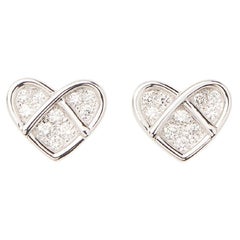 Boucles d'oreilles en or blanc 18 carats et diamants, collection L'Attrape Coeur