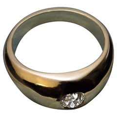Antique 1.22 Carat Diamond Gold Mens Ring
