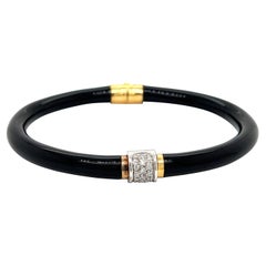 SOHO Of Italy Bracelet en émail noir et diamant de 0,15 ctw