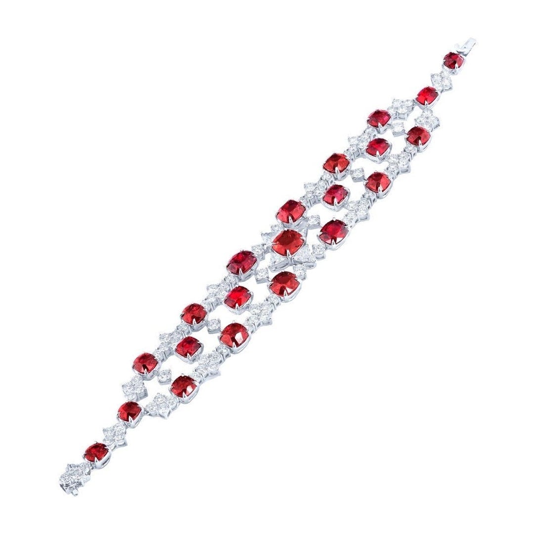 Emilio Jewelry Certified 41.00 Carat Spinel Bracelet  For Sale