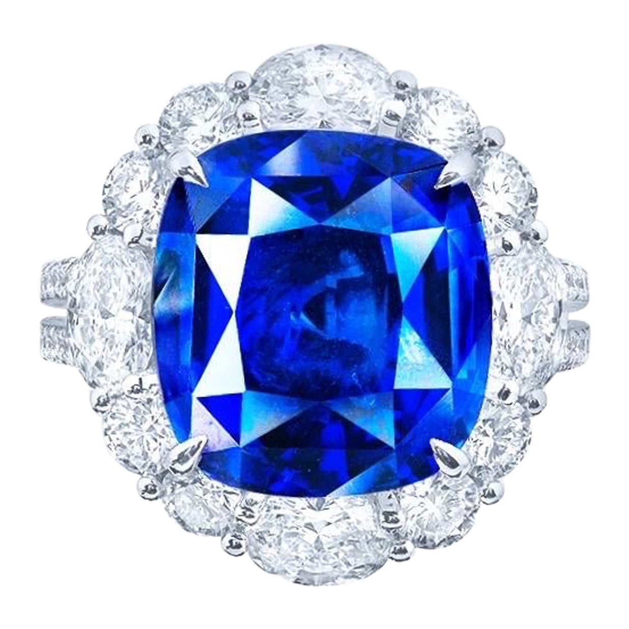 Emilio Jewelry Ring mit zertifiziertem kornblumenblauem, unbehandeltem Saphir   im Angebot
