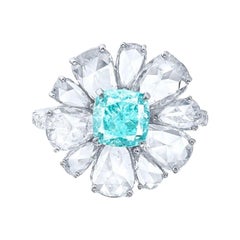 Emilio Jewelry Gia Certified 1.50 Carat Greenish Blue Diamond Ring