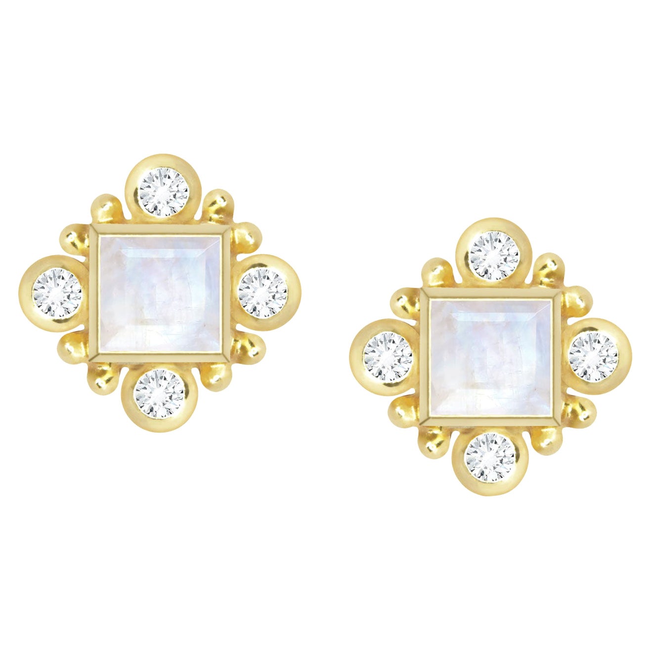 Macy's Cubic Zirconia Round & Baguette Square Stud Earrings In 14k Gold Plated Sterling Silver - Foto 4