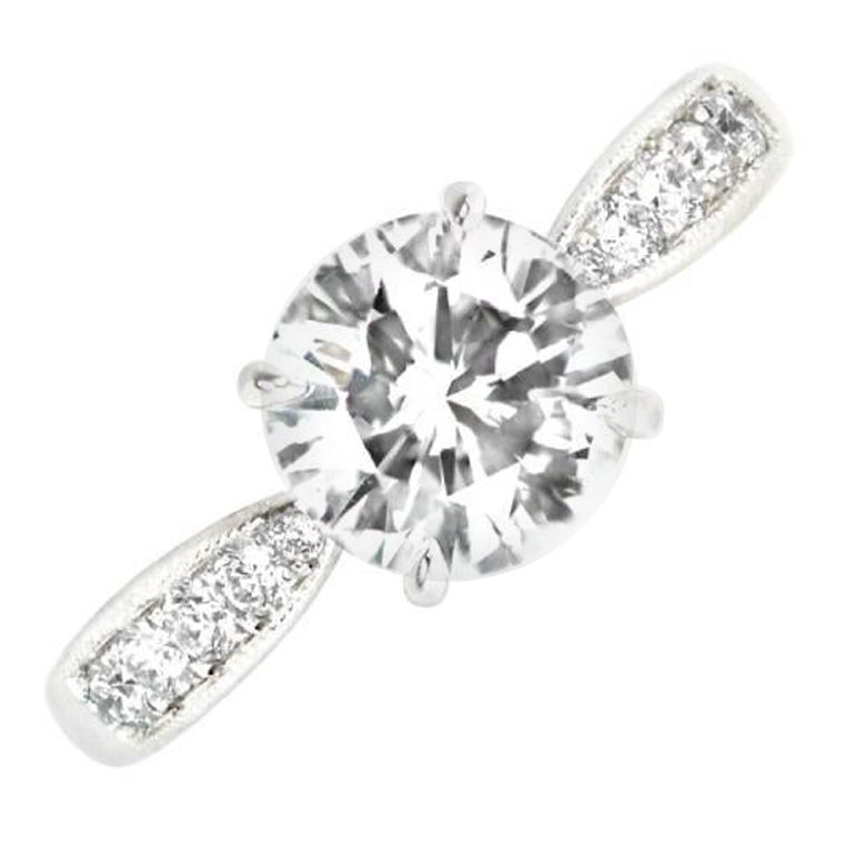 Tifanny & Co. Bague de fiançailles en diamant taille brillant de 1,10 carat certifié GIA, couleur G en vente