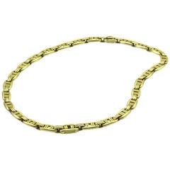 Kieselstein-Cord Satin Finished Green Gold Oval Link Necklace 8