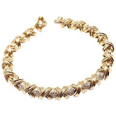 Tiffany & Co. Signature X Diamond Gold Bracelet