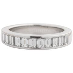 Tiffany & Co. Channel-Set Baguette Diamond Platinum Band Ring 11