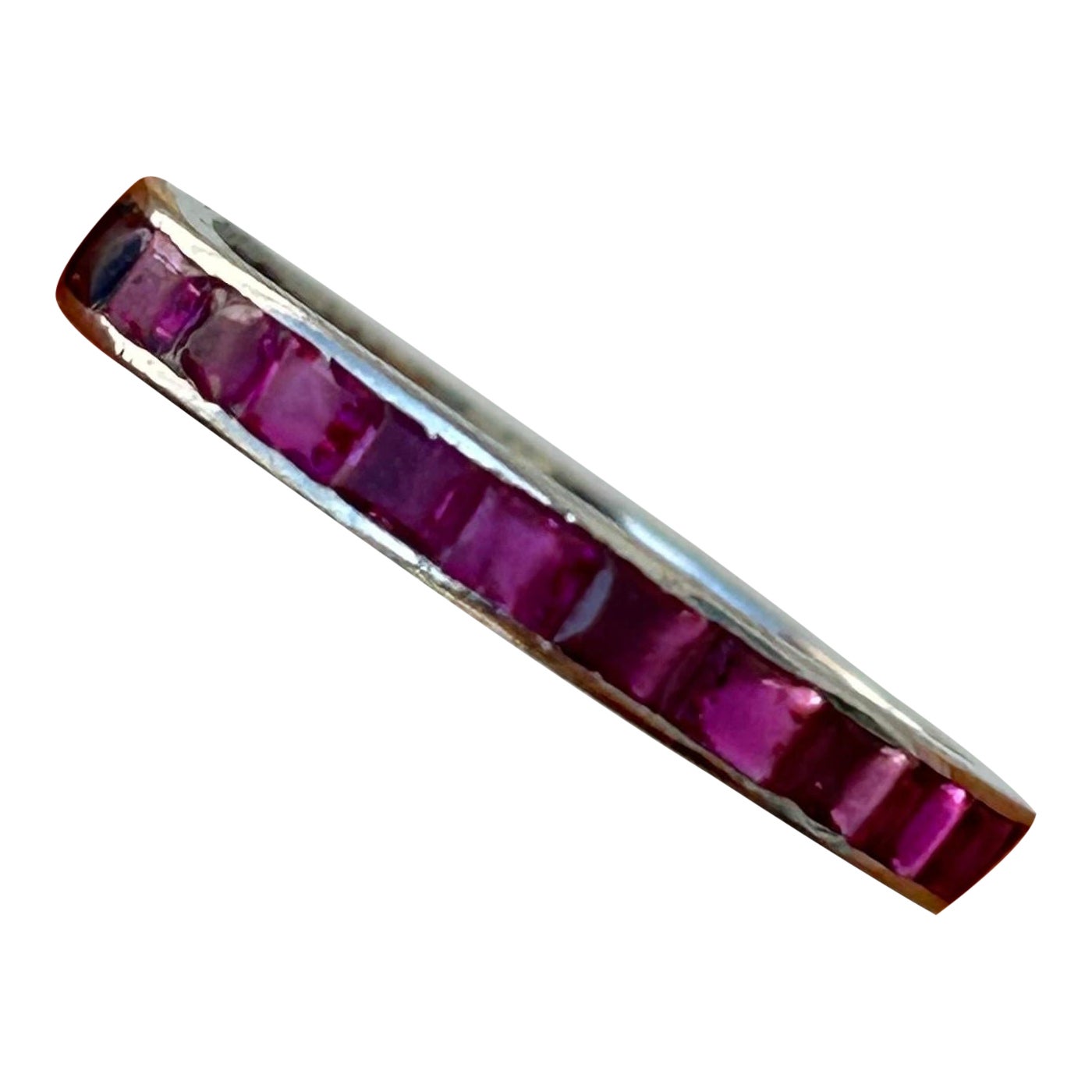 Antique Platinum Ruby Full Eternity Band Ring For Sale