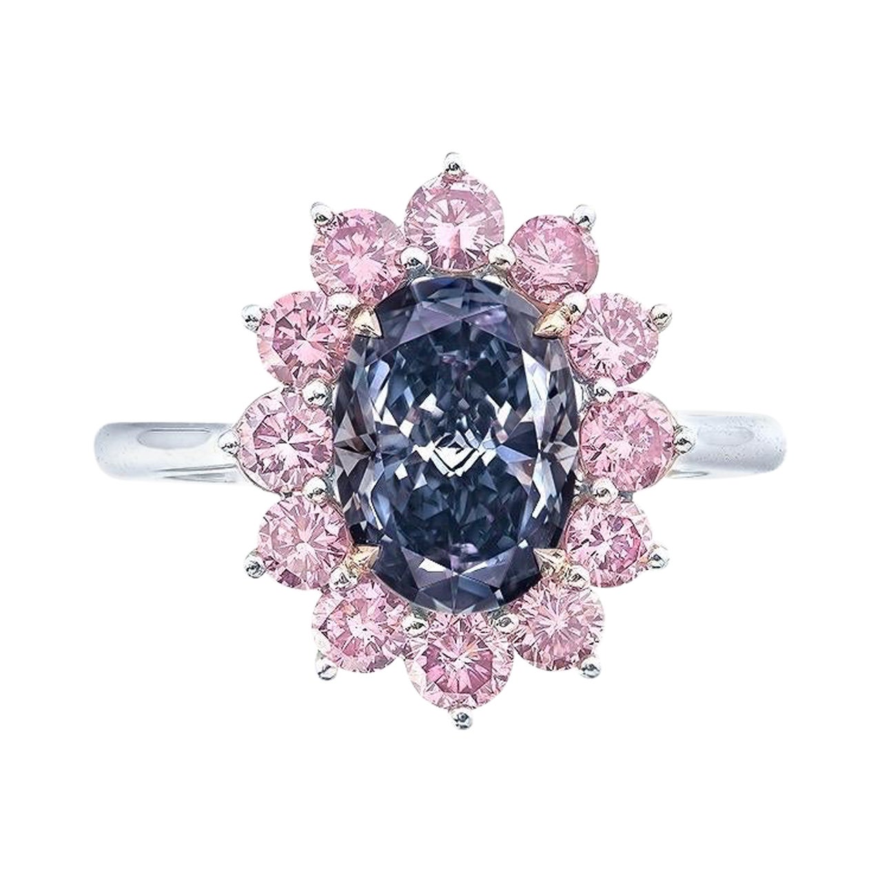 Emilio Jewelry GIA Certified Natural 2.00 Carat Deep Blue Diamond For Sale