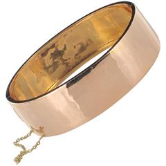 French Napoleon III Gold Bangle Bracelet