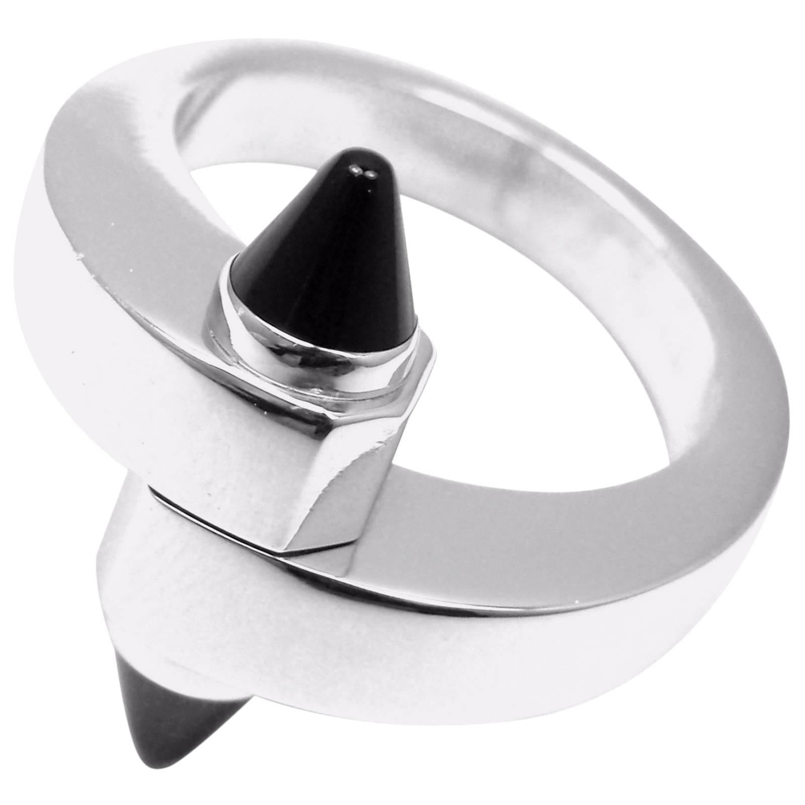 Cartier Menotte Black Onyx Gold Band Ring