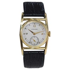 Retro Longines Yellow Gold Filled Art Deco Watch, circa 1950s