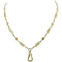 Gold Figural Snake Link Serpent Necklace