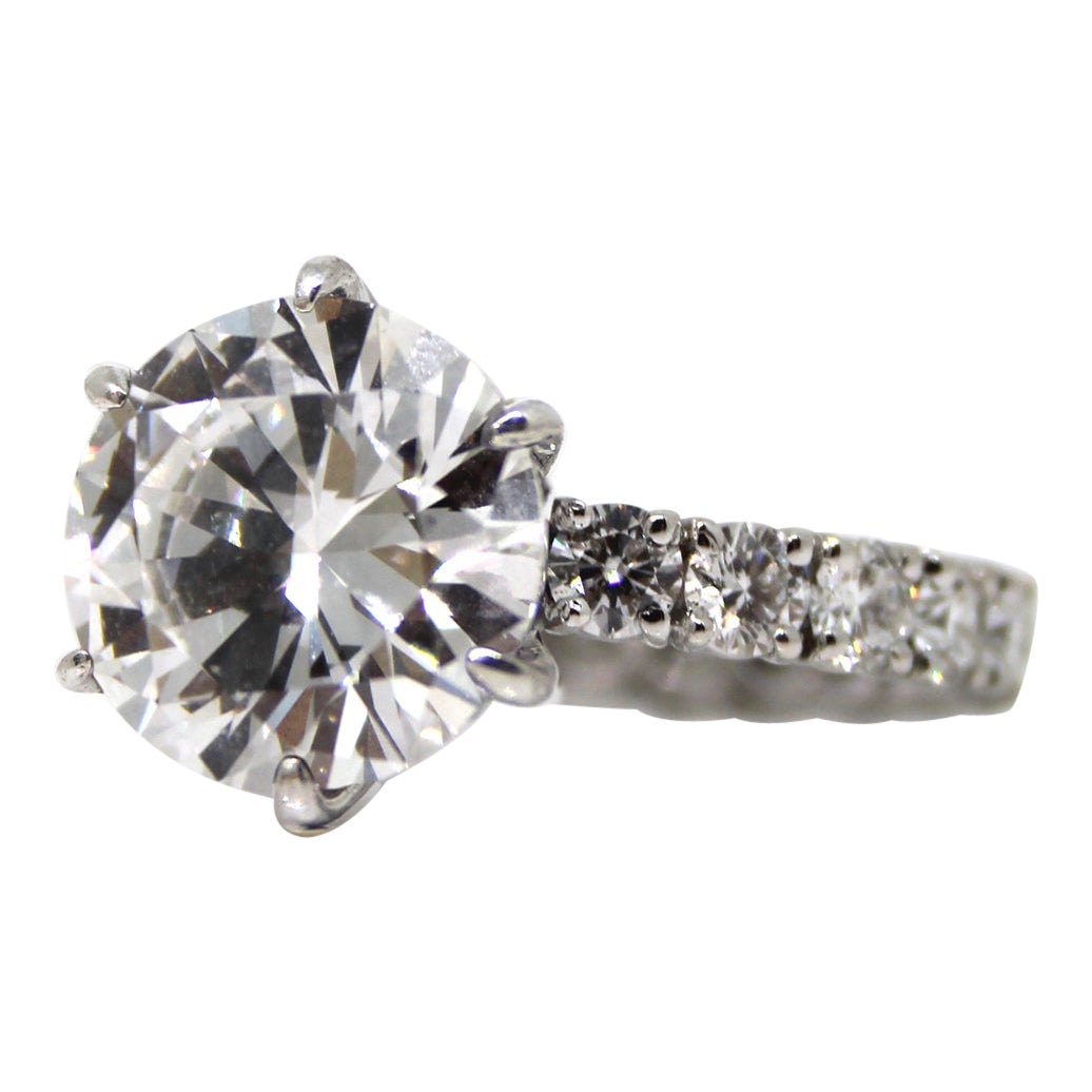 5.01 Carat + 1.99 Ct GIA Diamond E, VS2 18 Karat White Gold Engagement Ring  For Sale