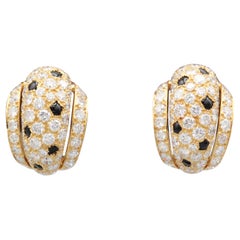 Cartier Panthere Diamond, Onyx 18 Karat Gold Earrings