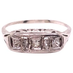 Art Deco 3 Stone Diamond Engagement Cocktail Ring .25ct 18k Antique Original 192