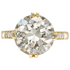 Handcrafted Bauer Old European Cut Diamond Ring by Single Stone