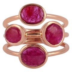 Rubin-Ring mit Nieten aus 18 Karat Roségold