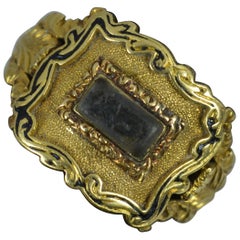 Antique Georgian 18 Carat Gold Locket Mourning Signet Ring