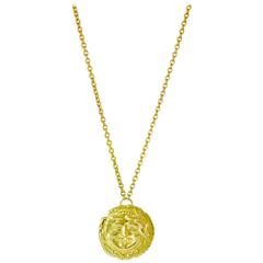 Medusa 18 Karat Yellow Gold Coin Necklace