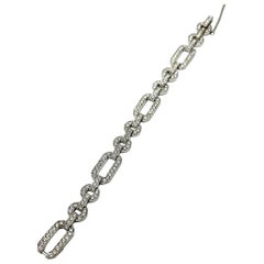 5.92 Carat Round Brilliant Diamond Open Link Bracelet in 18k White Gold