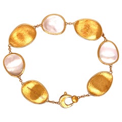 Marco Bicego Bracelet en or jaune 18 carats et nacre blanche de la collection Lunaria