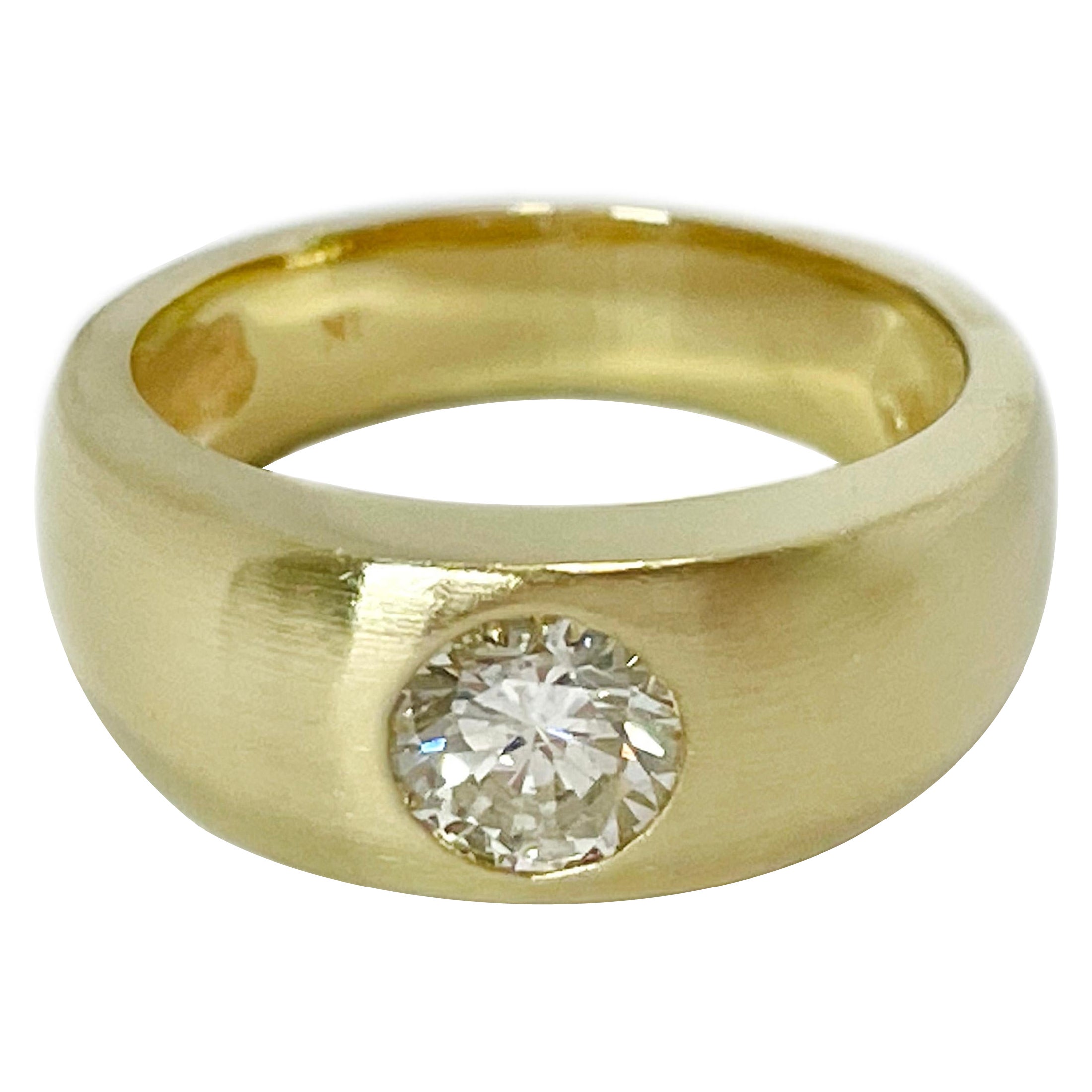 Yellow Gold Solitaire Diamond Ring For Sale