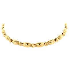 Van Cleef & Arpels Vintage Knotted Link Choker Necklace 18k Yellow Gold