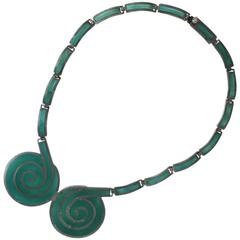 Margot de Taxco Sterling Silver Enameled Link Bracelet 10