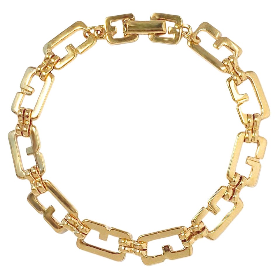 Vintage Givenchy G Link Chain Bracelet, 1980s