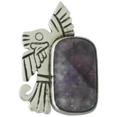 William Spratling Amethyst Sterling Silver Eagle Brooch 2nd Brooch Available