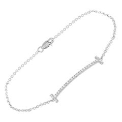 LB Exclusive Bracelet en or blanc 14 carats avec diamants de 0,25 carat