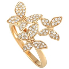 LB Exclusive 14k Yellow Gold 0.30 Carat Diamond Butterfly Ring
