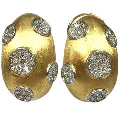Hammerman Brothers Large Diamond Gold Platinum Earrings 10