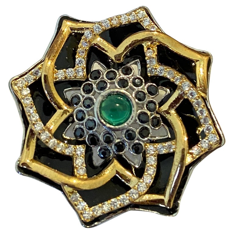 Artisanal Designer Sustainably Sourced Stone and Silver Ring For Sale