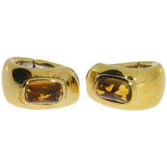 Citrine Gold Creole Clip-On Earrings 6