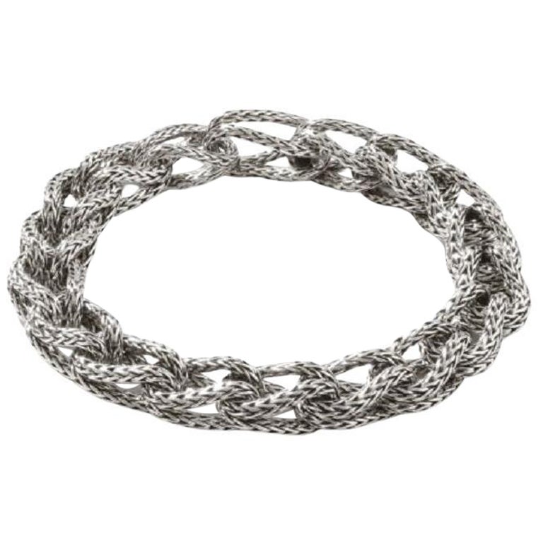 John Hardy Asli Classic Silver Chain Link Bracelet BU900770XUM For Sale