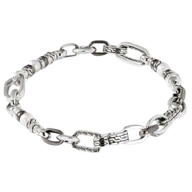 John Hardy Classic Chain Pearl Link Bracelet BU900830SMBRDXUM For Sale