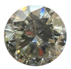 0.99 Carat Round Brilliant GIA Certified Light Gray I2 Clarity Diamond