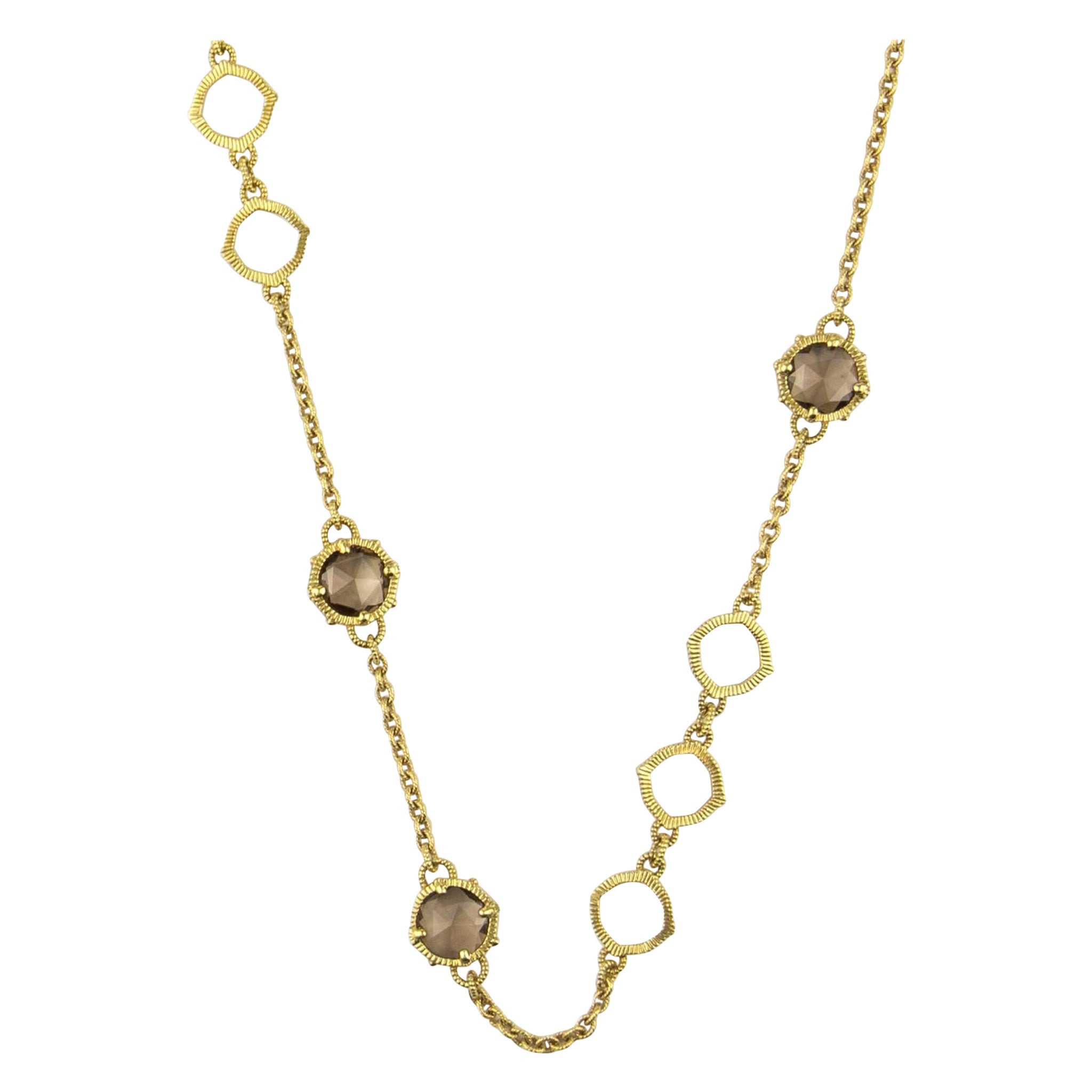 Judith Ripka 18k Yellow Gold Quartz Necklace