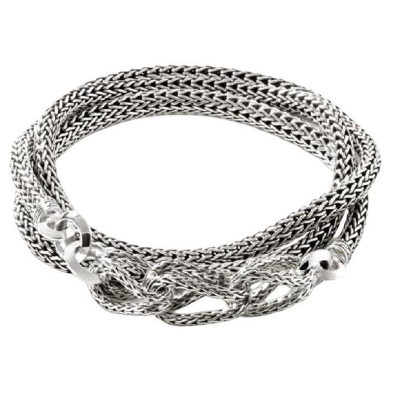 John Hardy A Link Classic A Silver Triple Wrap Bracelet BU900937XUM