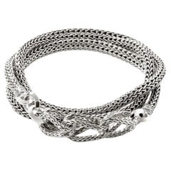 John Hardy Asli Classic Chain Link Silver Triple Wrap Bracelet BU900937XUM