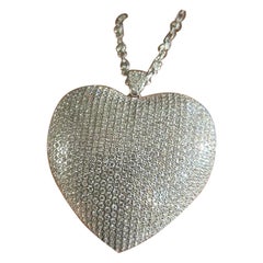 13.25 Carat Diamond Heart Shape Pendant Necklace