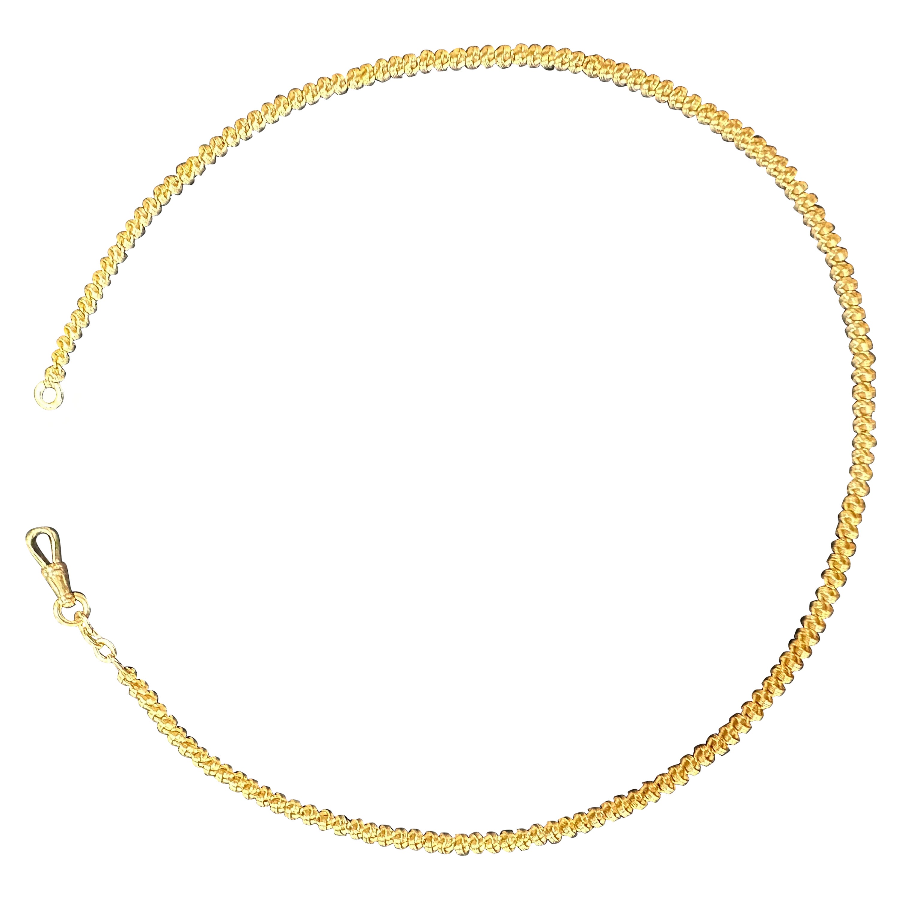 18 Karat Gold Choker-Halskette mit französischer Kette im Angebot