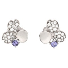 Tiffany & Co. Orecchini con fiori di carta in platino con diamanti e tanzaniti